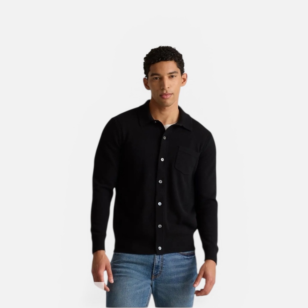 Quince Mongolian Cashmere Button Down Sweater Black L New with tags